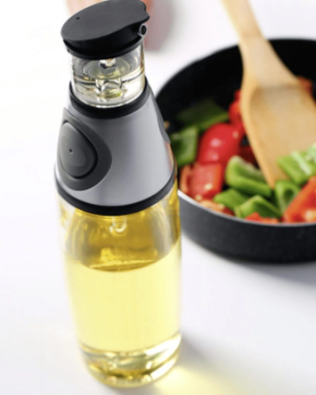 Press and Measure Glass Oil Dispenser