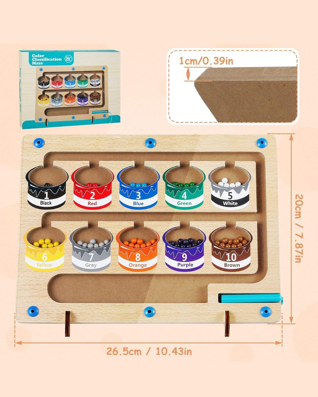 Montessori Magnetic Color and Number Maze