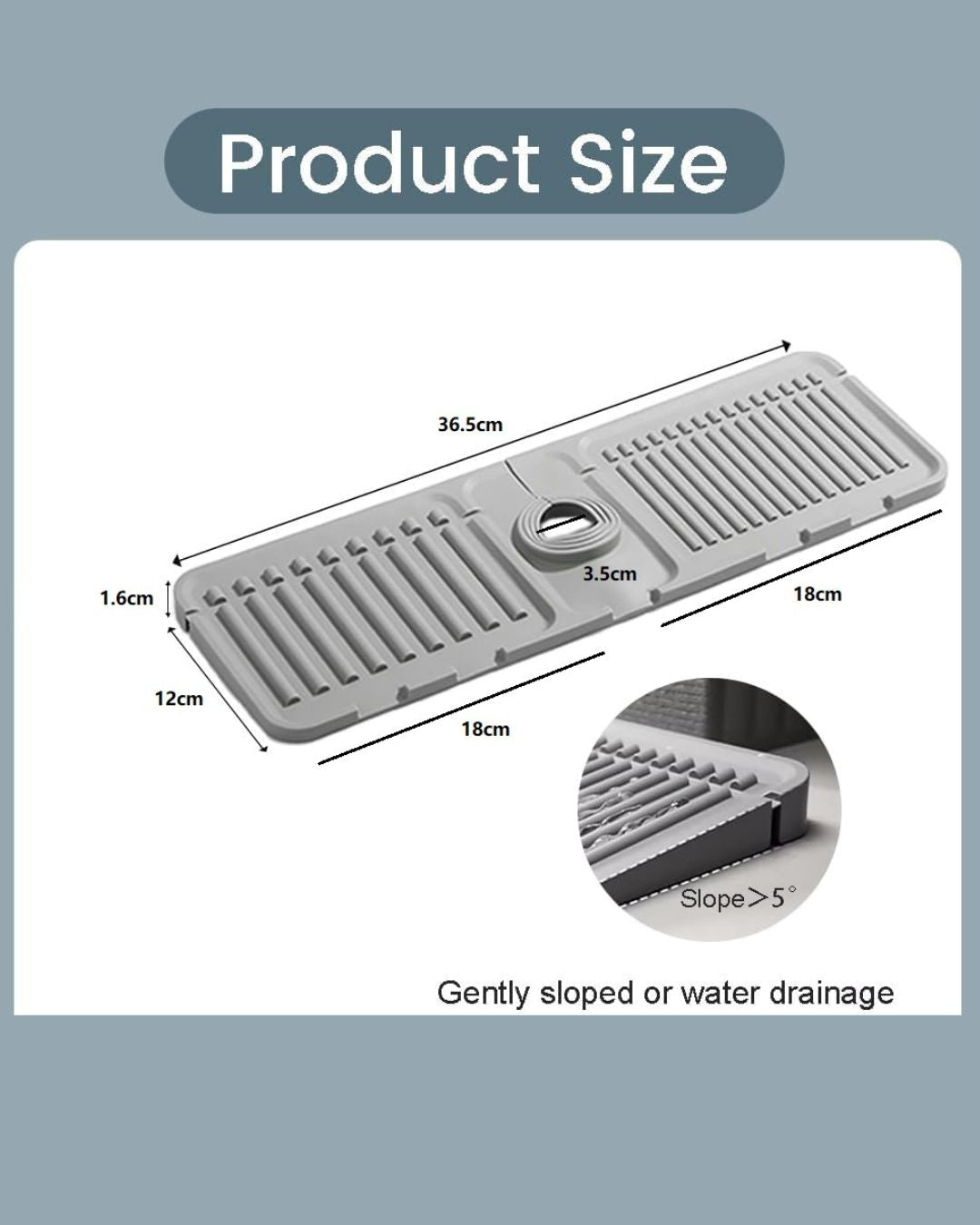 Silicone Draining Mat Around Tap