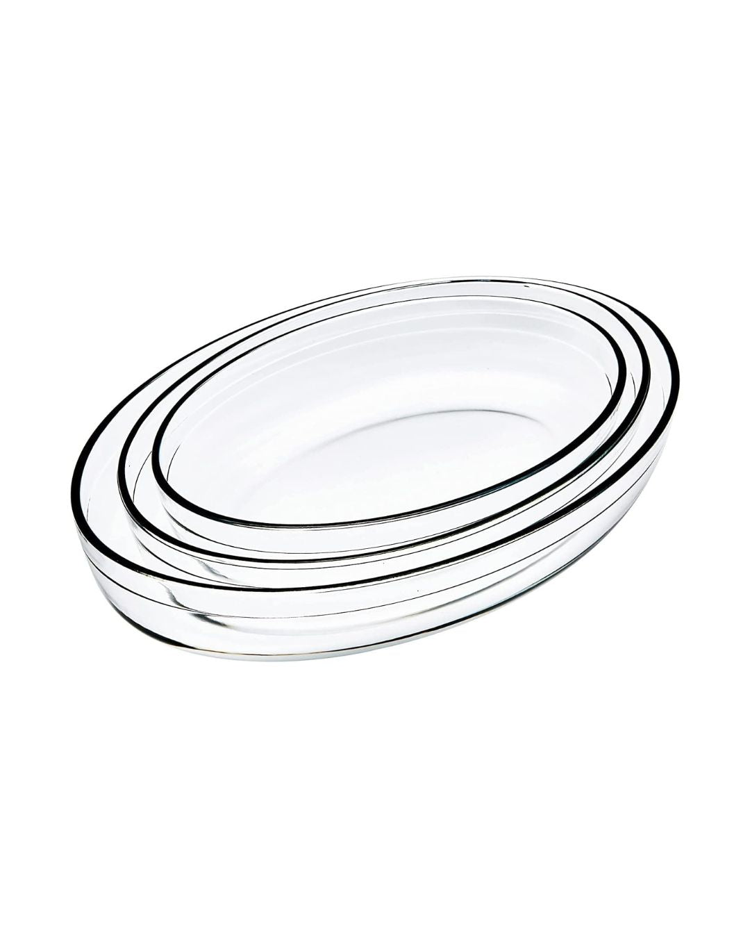 3 PCS Oval Borosilicate Glass Baking Dish