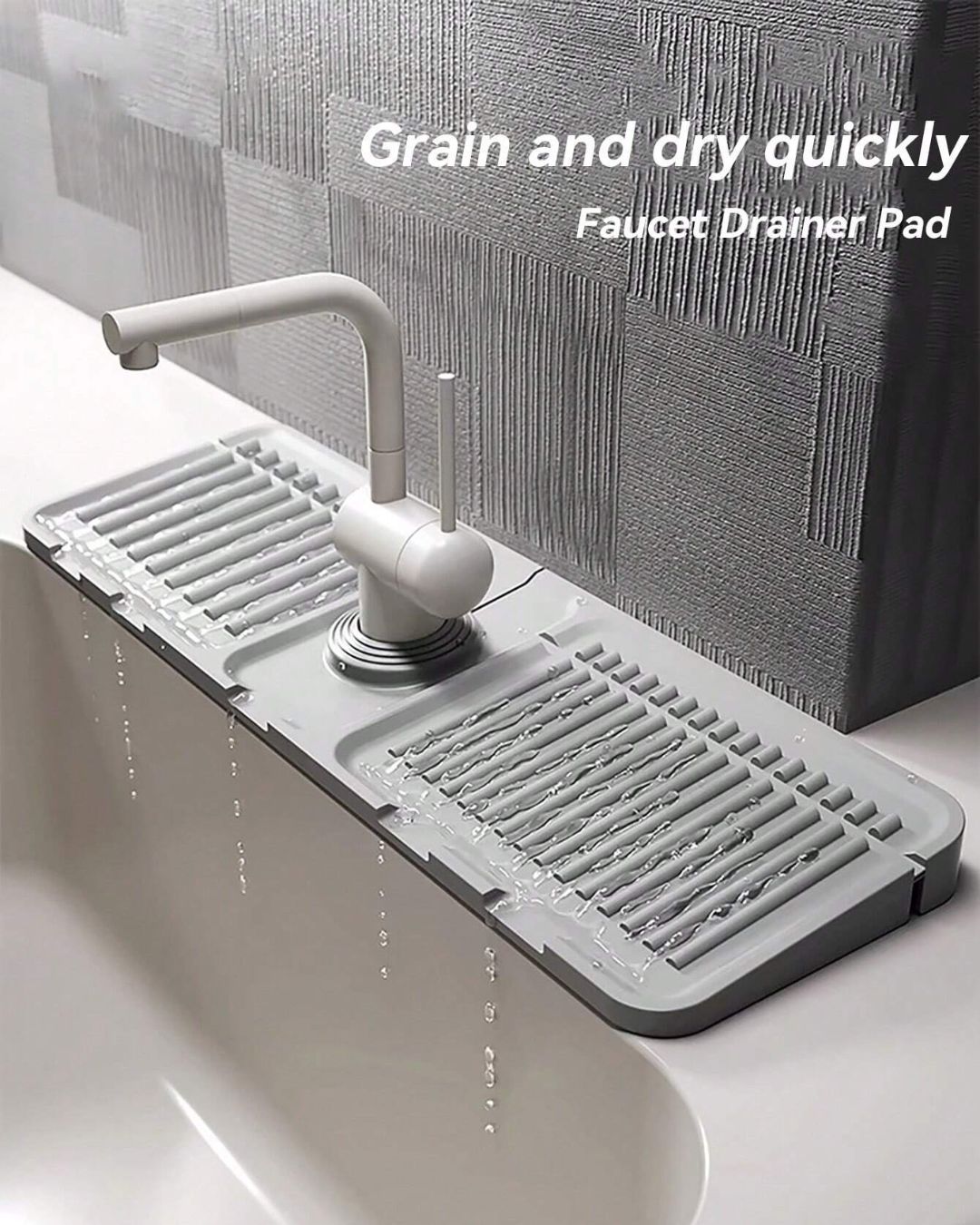 Silicone Draining Mat Around Tap