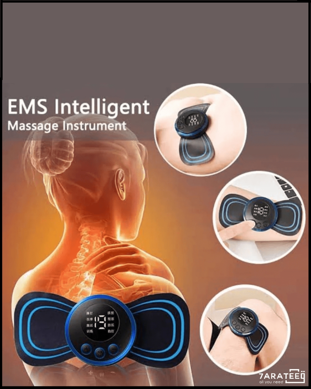 EMS Mini Portable Electric Neck, Back & Body Pain Relief Massager