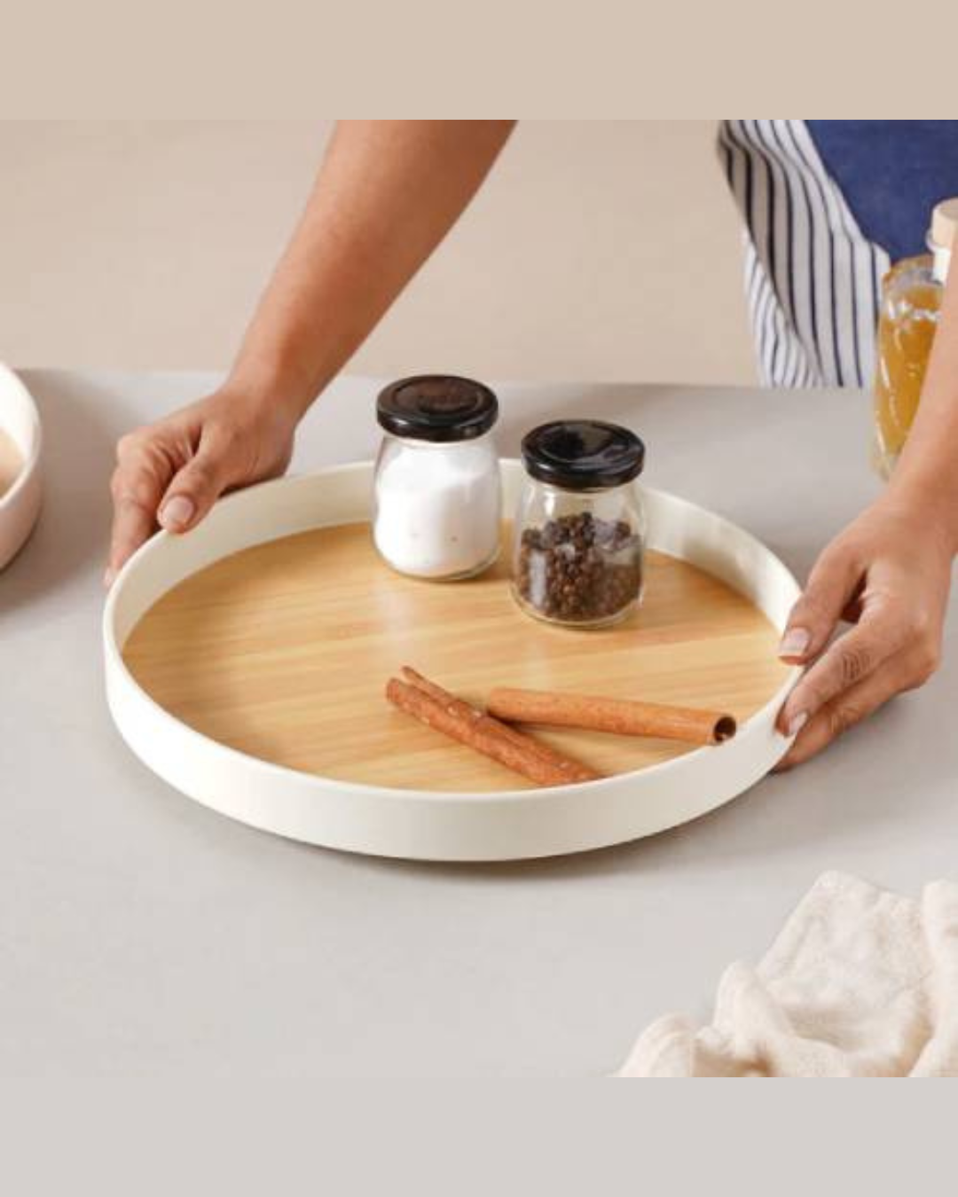 Round Serving Tray Set