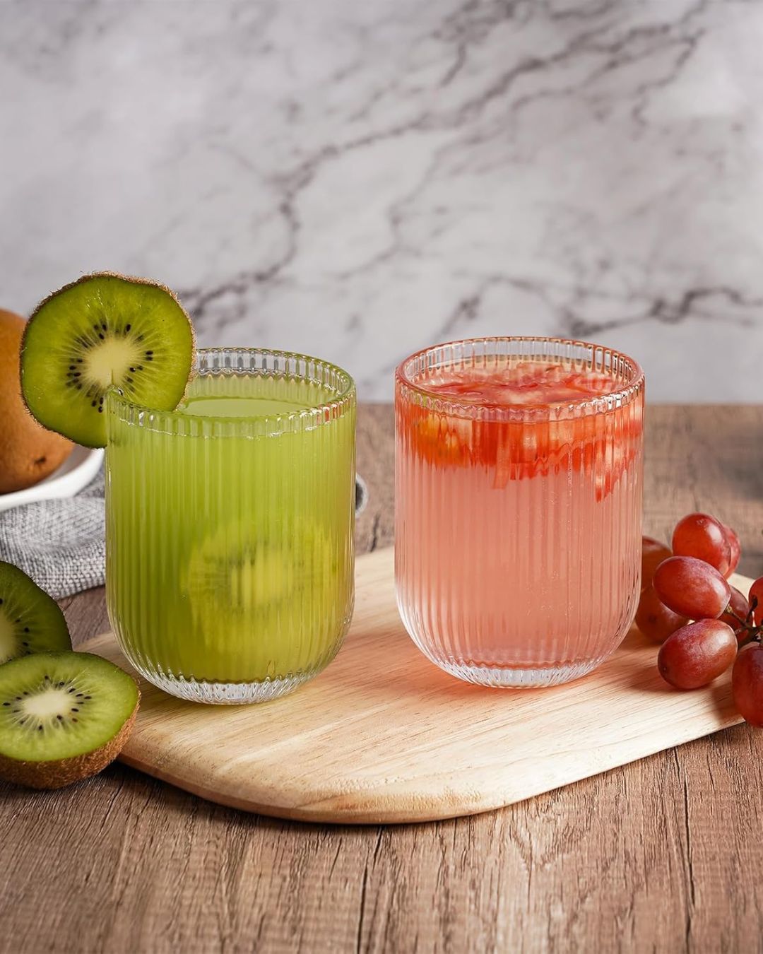 Vertical Stripe Jug Glass Set- 7 PCS