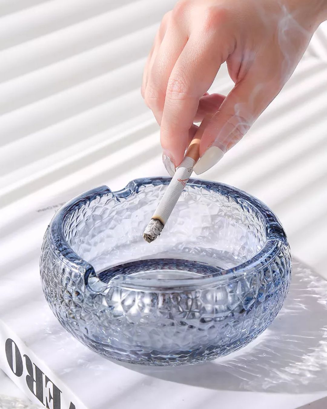 Glass Round Crystal Ashtray