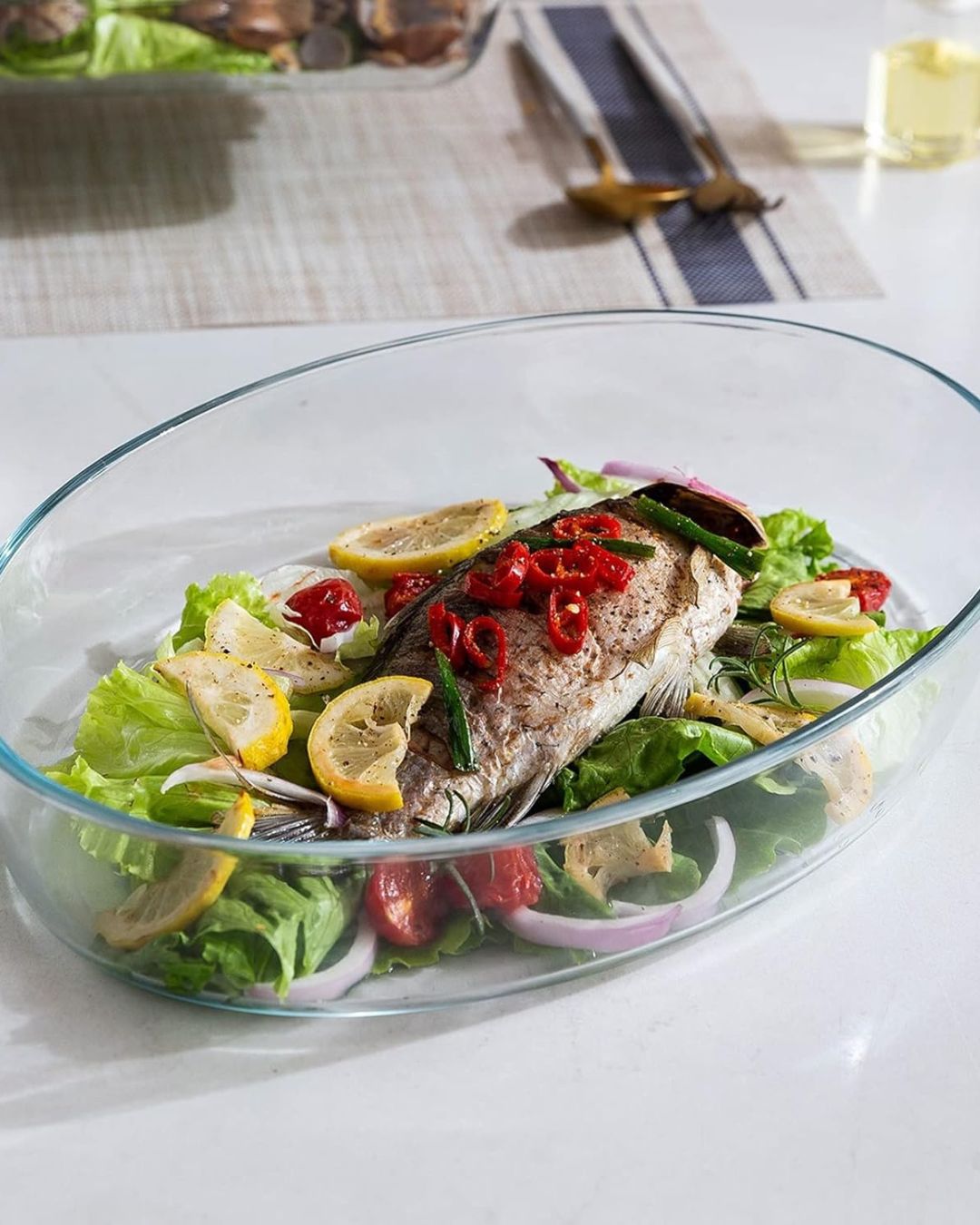 3 PCS Oval Borosilicate Glass Baking Dish