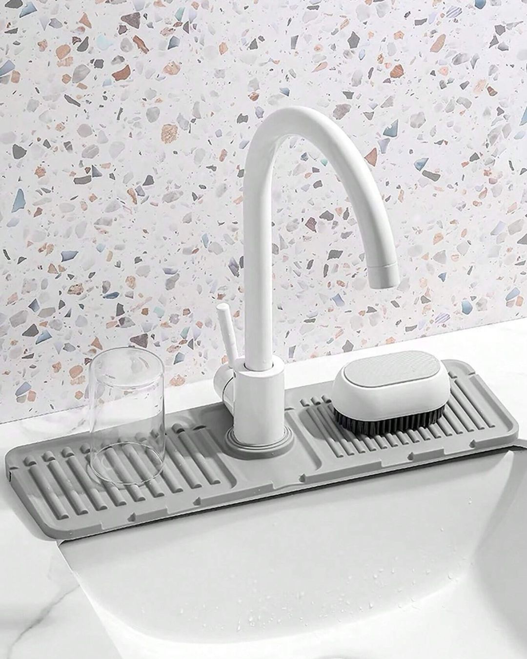 Silicone Draining Mat Around Tap