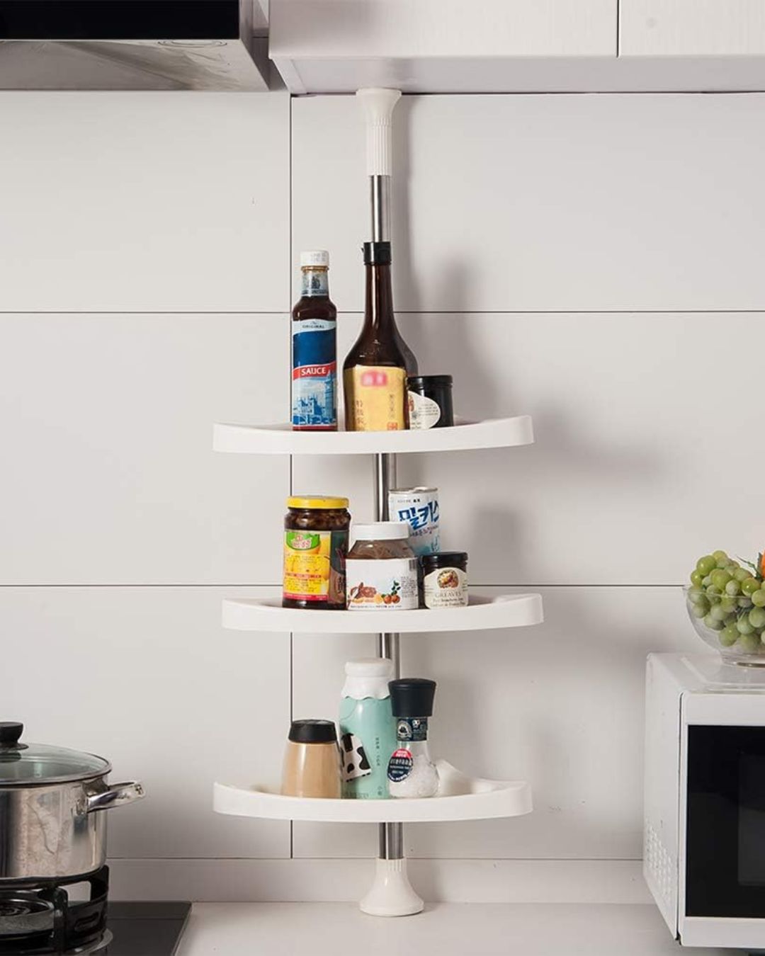 4 Layer Adjustable Shelf Corner Rack
