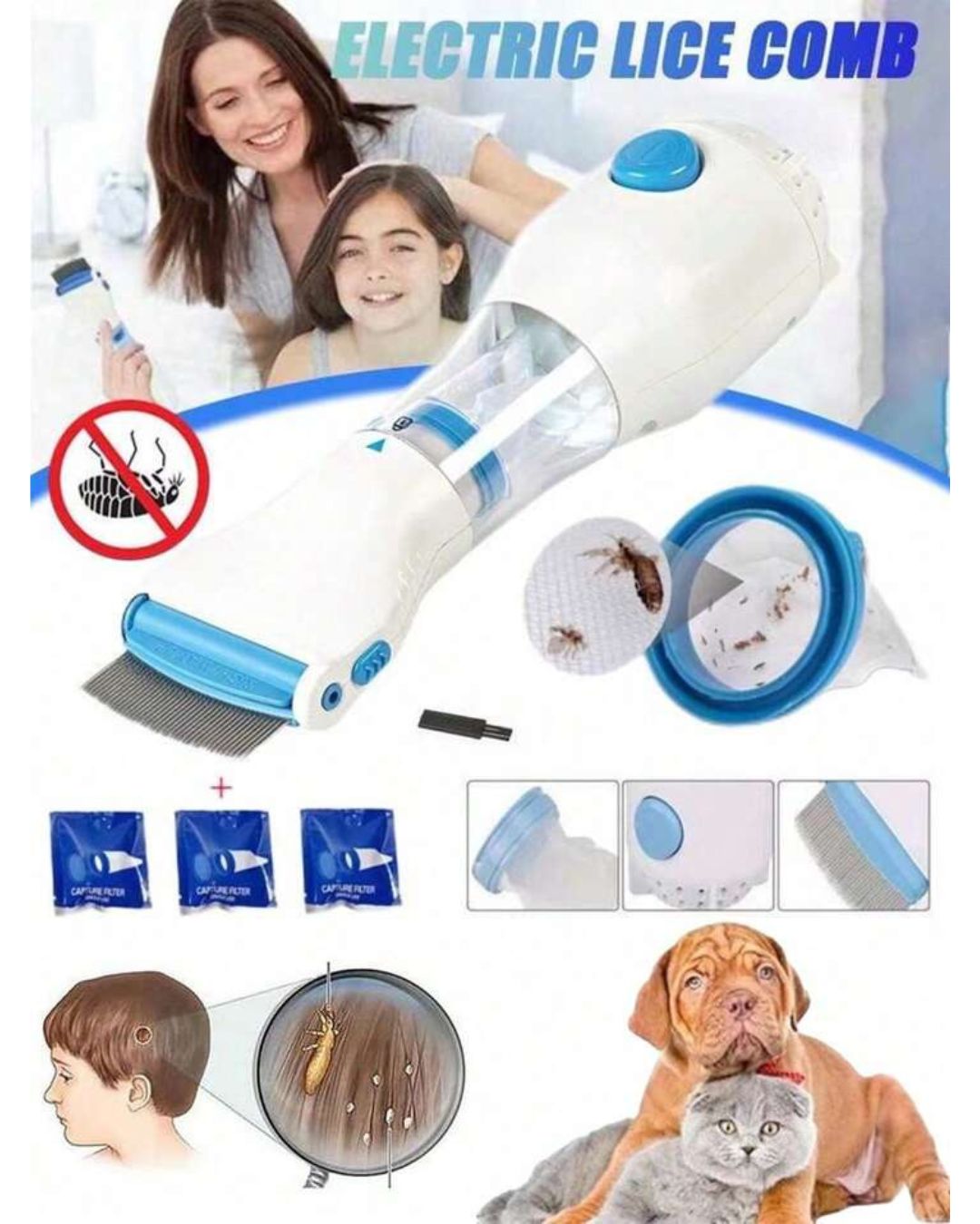 V Comb Electric Flea Lice