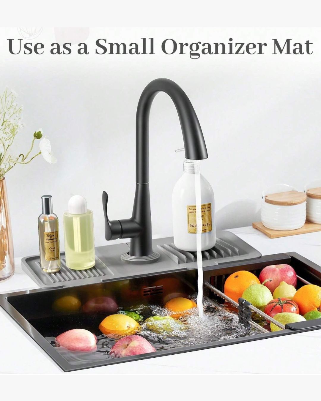 Silicone Draining Mat Around Tap
