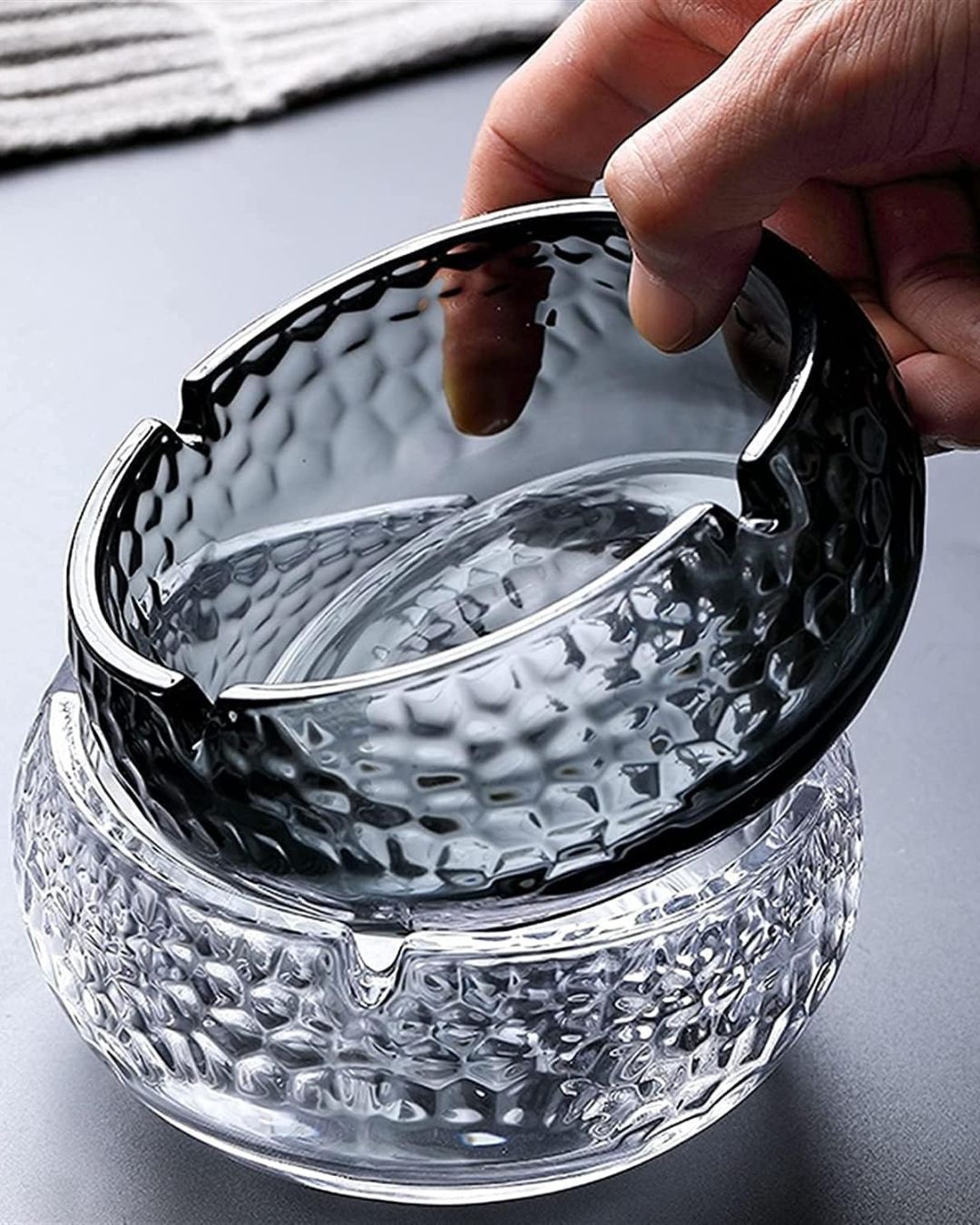 Glass Round Crystal Ashtray