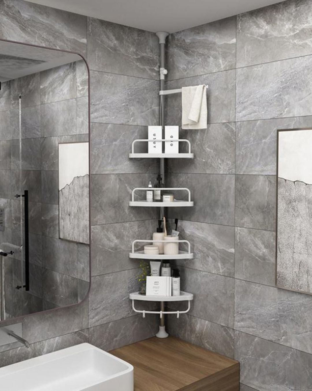 4 Layer Adjustable Shelf Corner Rack