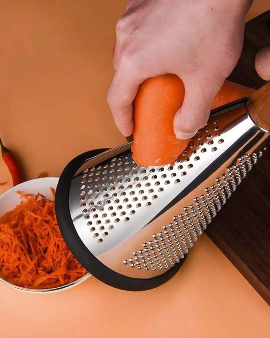 Cone Grater with Wooden Handle