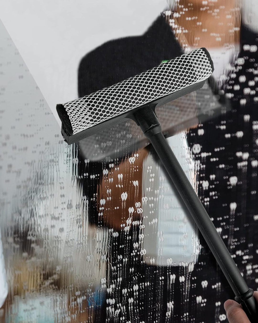 Window Squeegee with Scrubber