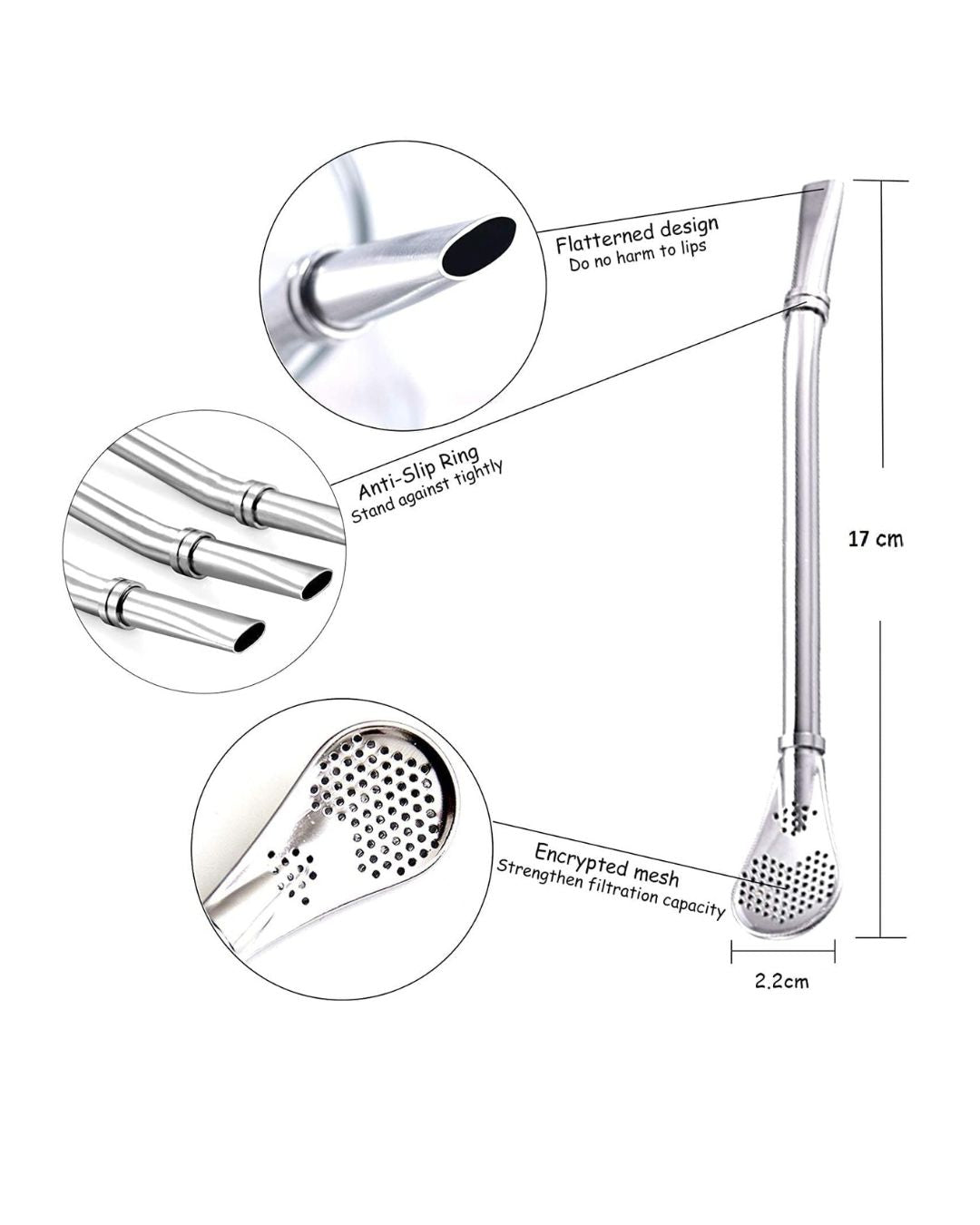 Stainless Steel Straw with Filter Spoon