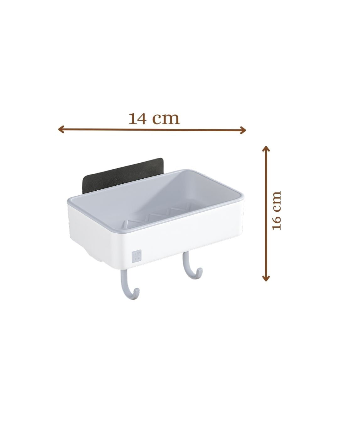 Wall Mounted Soap Dish with 2-Hooks