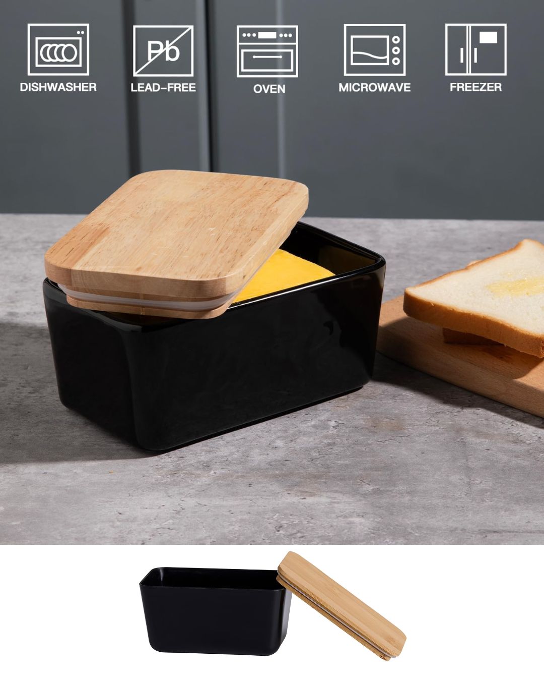 Butter Dish with Bamboo Lid