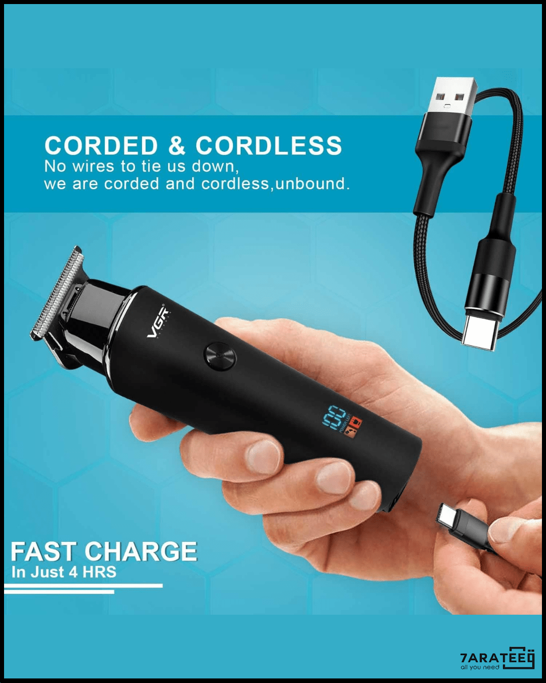 VGR Compact Portable Electric Shaver Machine