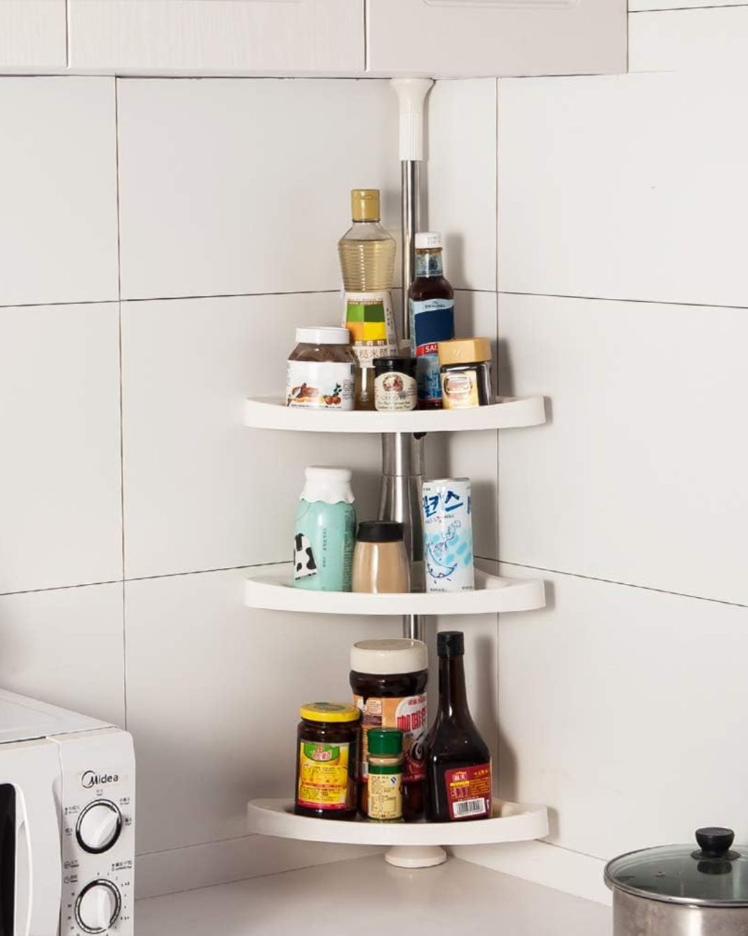 4 Layer Adjustable Shelf Corner Rack
