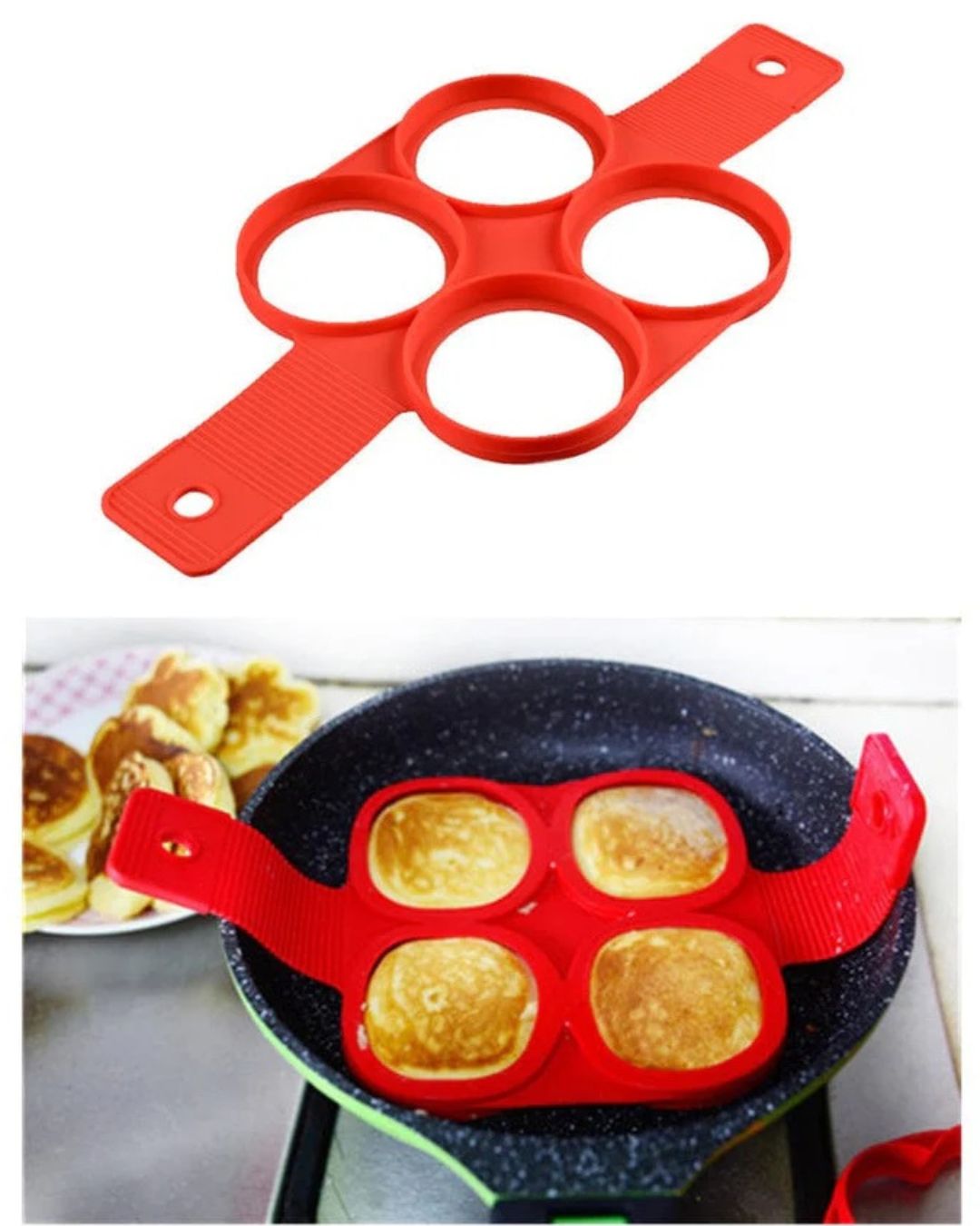 4-Grid Pancake Silicone Mold