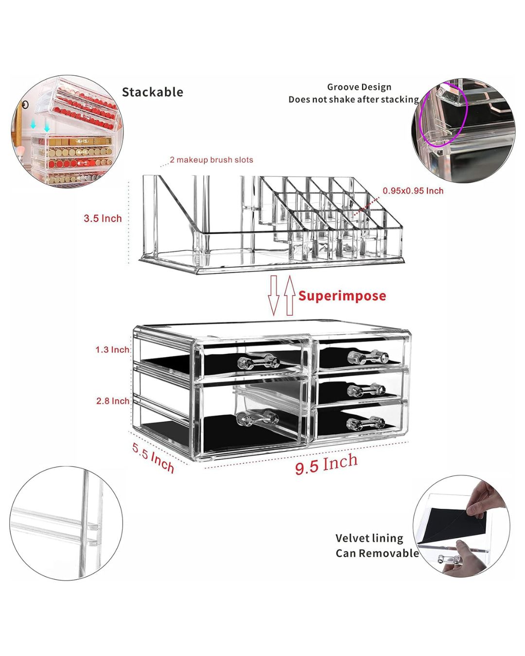 5 Drawer Cosmetic Storage Box