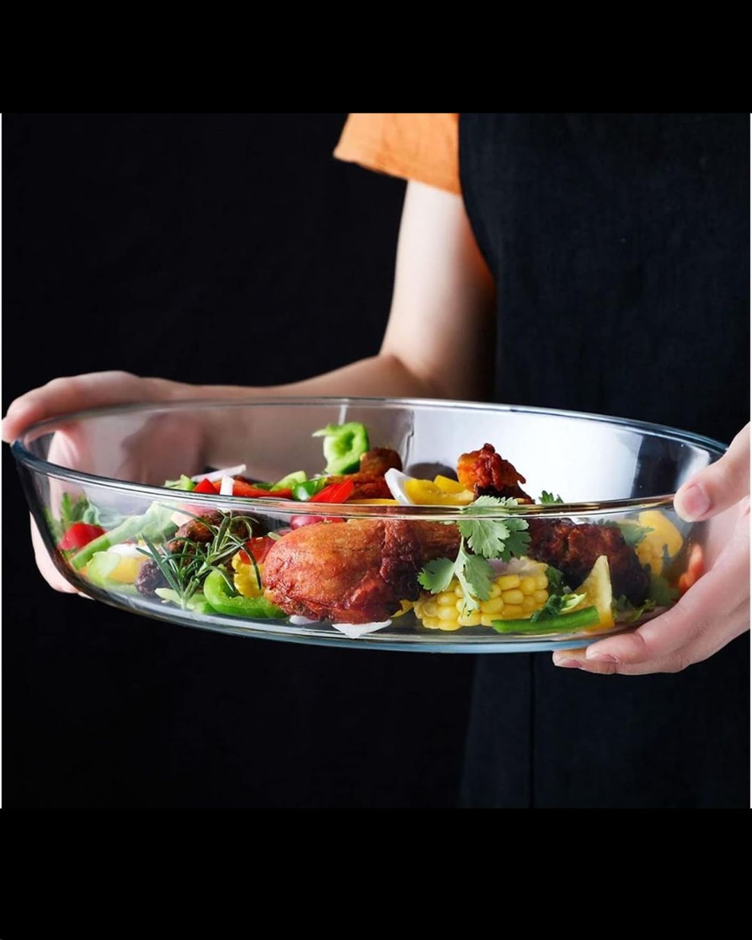 3 PCS Oval Borosilicate Glass Baking Dish