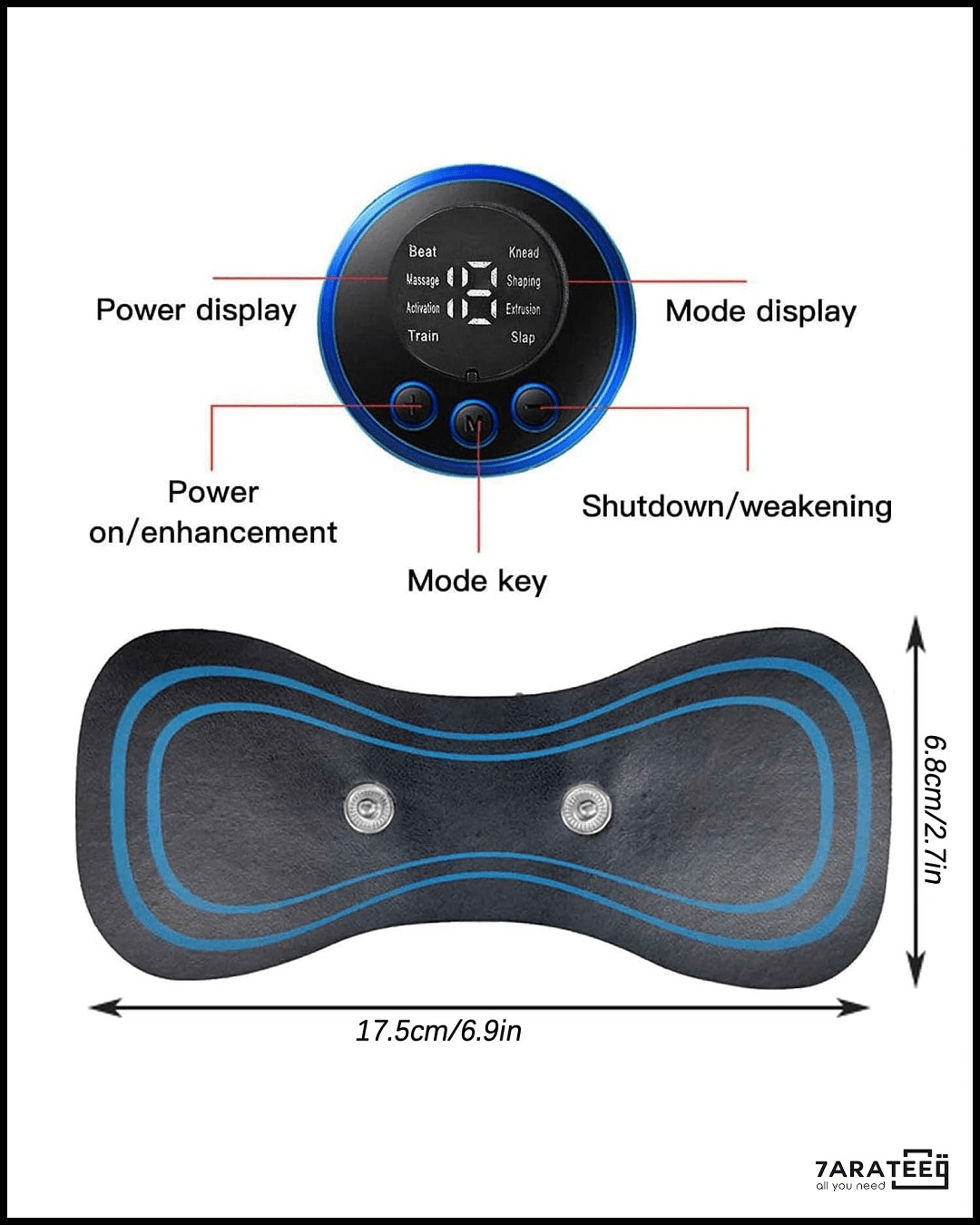 EMS Mini Portable Electric Neck, Back & Body Pain Relief Massager