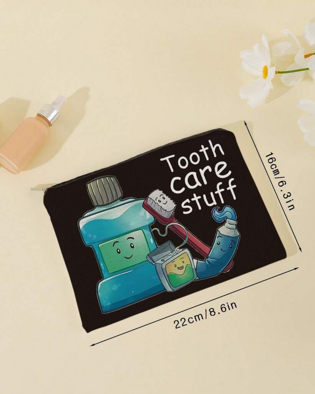 Dental Care Themed Canvas Pouch