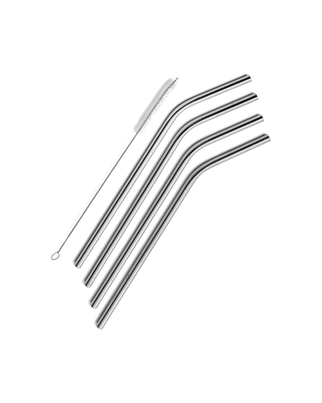 Bent Stainless Steel Straw Set with Brush