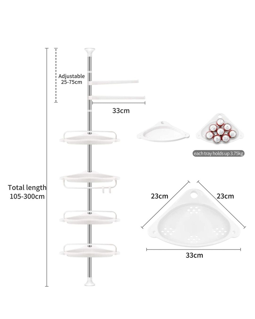 4 Layer Adjustable Shelf Corner Rack