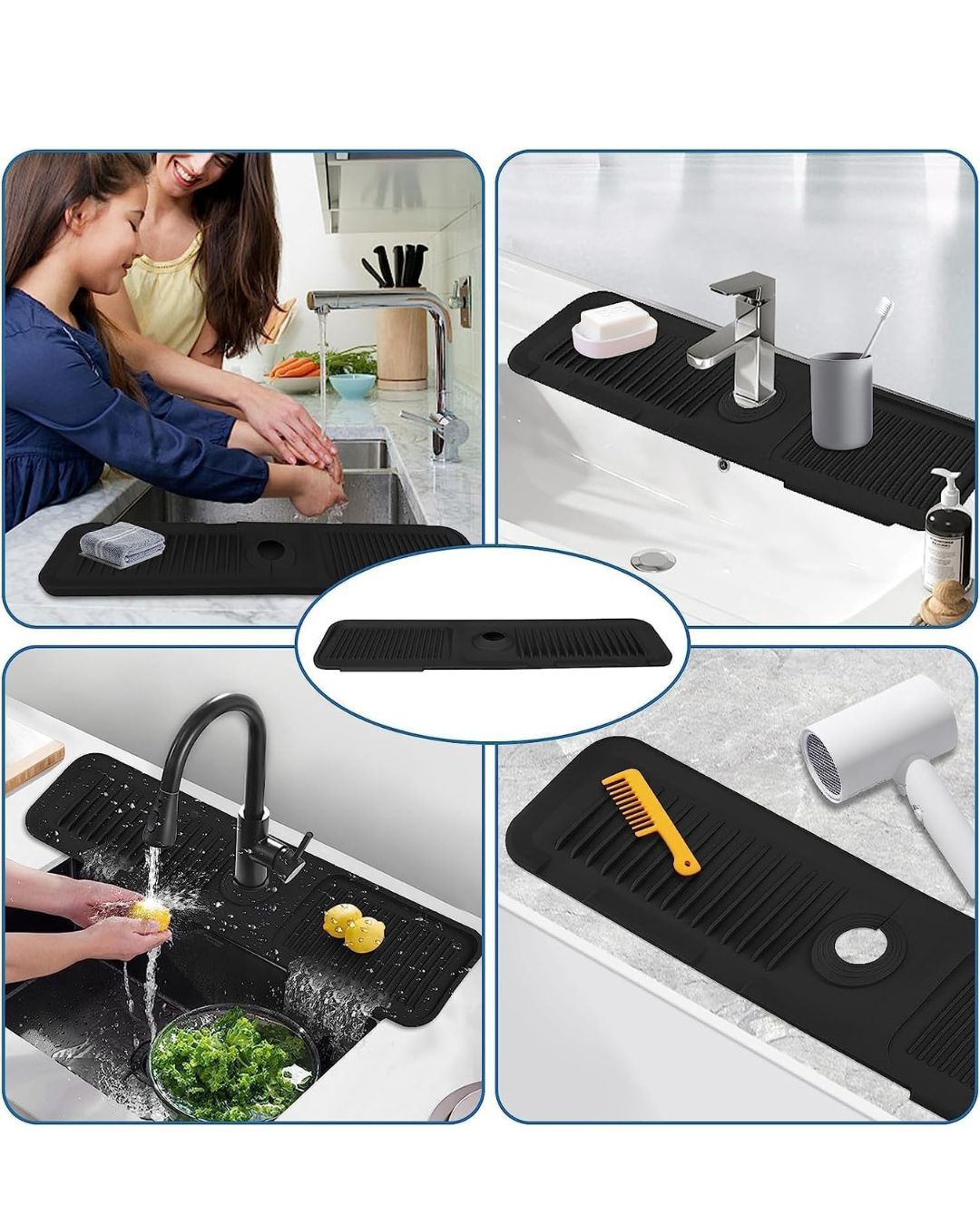 Silicone Draining Mat Around Tap