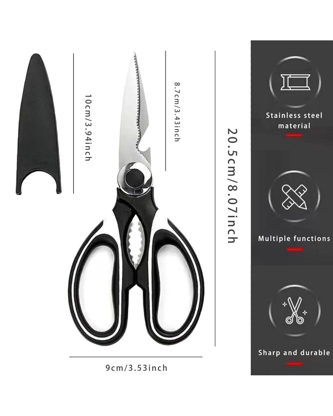 Multifunctional Stainless Steel Kitchen Scissors