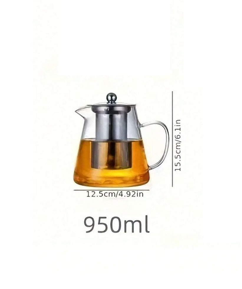 Borosilicate Glass Striped Teapot