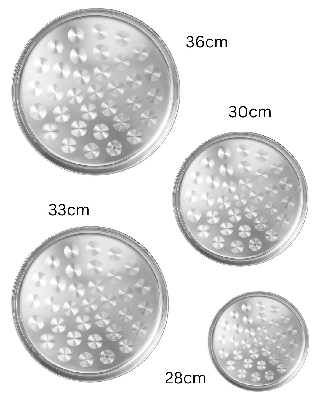 Stainless Steel Round Tray 4pcs Set