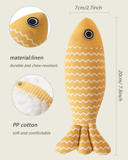 Simulation Fish Shaped Cat Toy With Catnip Flavor