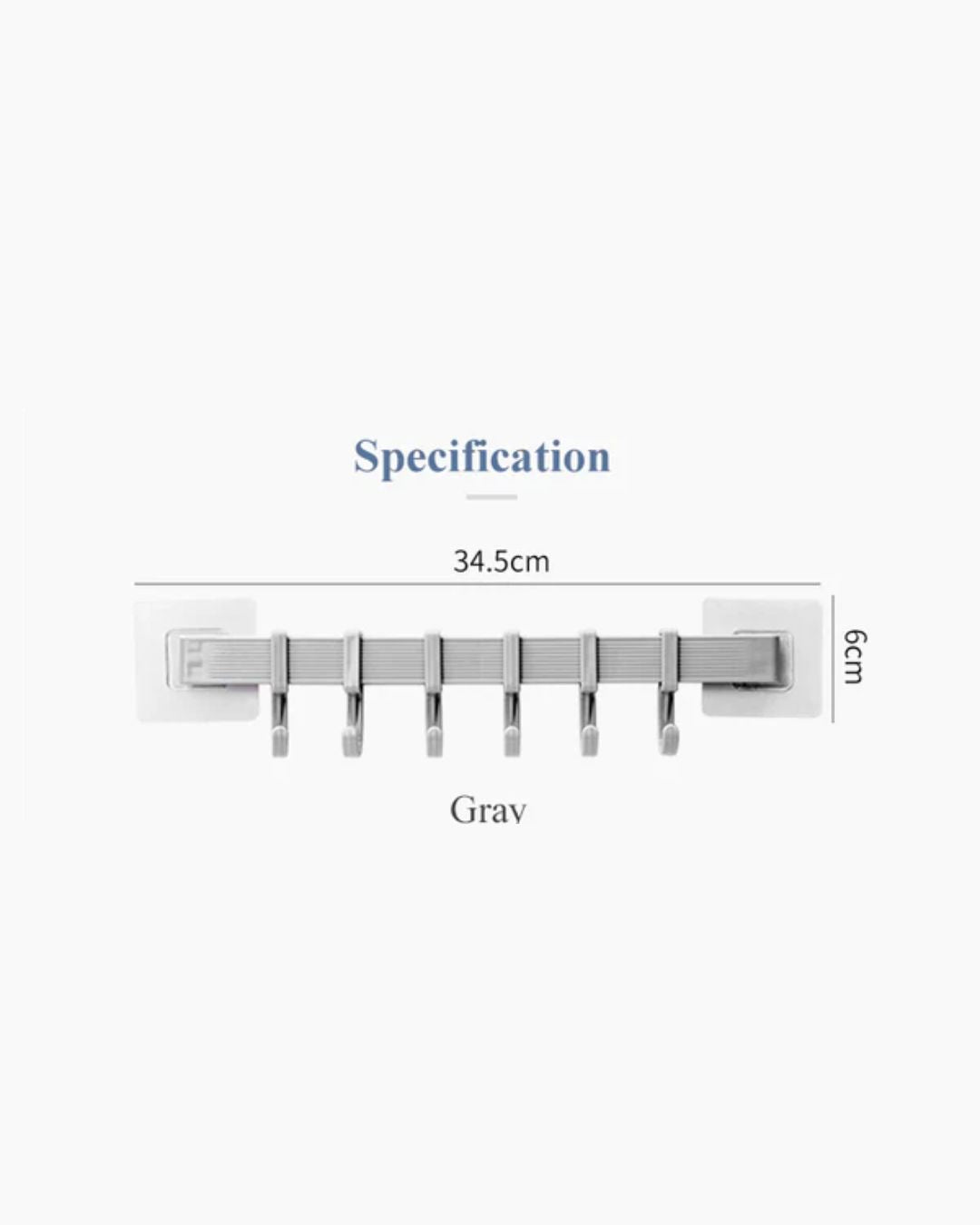 Adhesive 6-Adjustable Slider Hooks