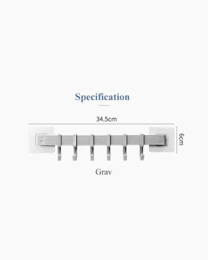 Adhesive 6-Adjustable Slider Hooks