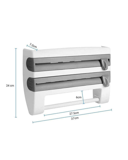 4 in 1 Wall-Mounted Plastic Cling Wrap Dispenser