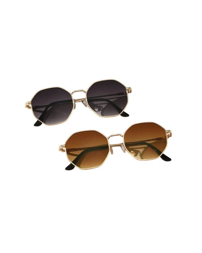 Classic Metal Geometric Frame Sunglasses