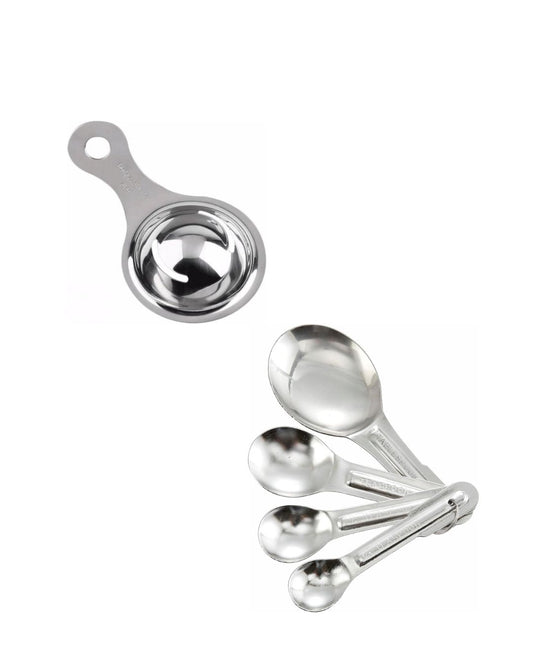 Stainless Steel Egg Separator & Measuring Spoons Set