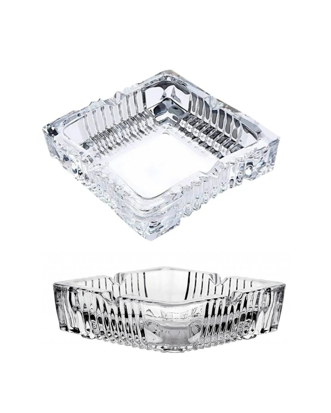 Square Crystal Glass Smoking Ashtray
