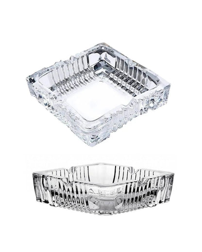 Square Crystal Glass Smoking Ashtray