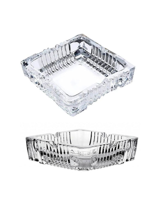 Square Crystal Glass Smoking Ashtray