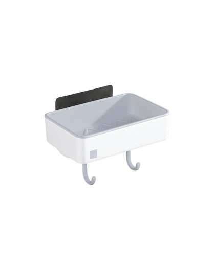 Wall Mounted Soap Dish with 2-Hooks