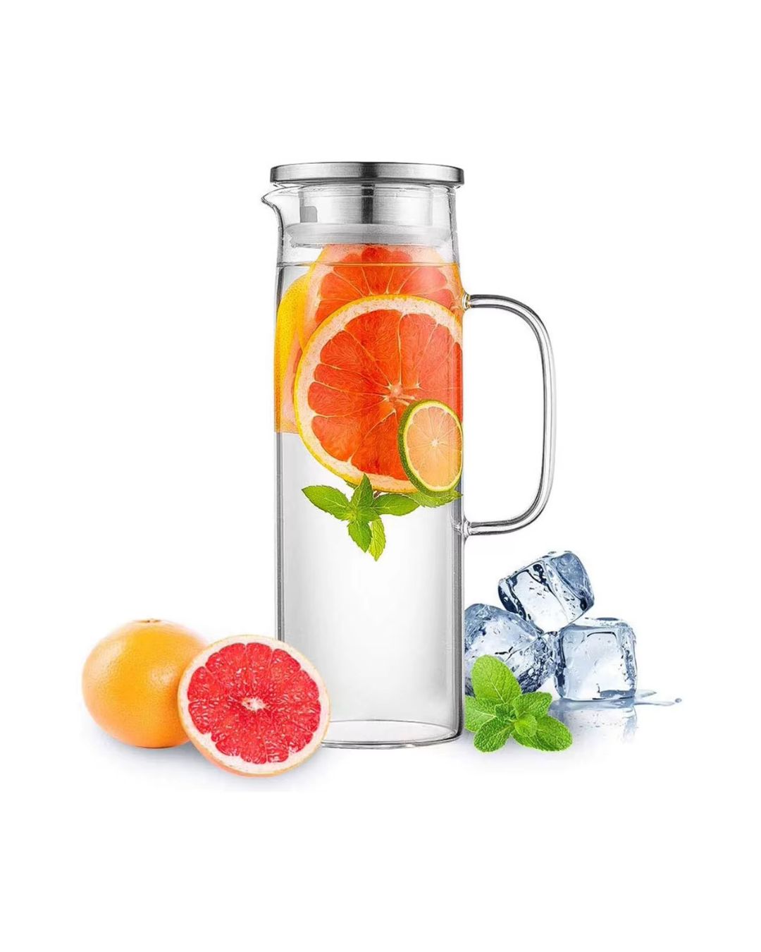 1.5L Glass Pitcher with Stainless Steel Lid
