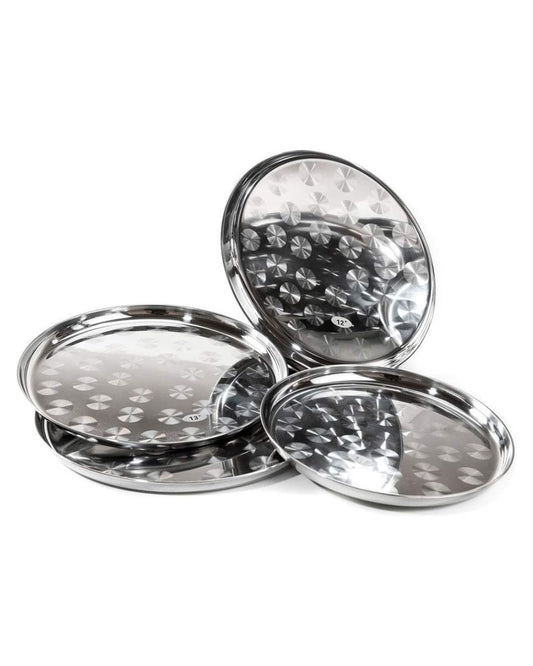 Stainless Steel Round Tray 4pcs Set