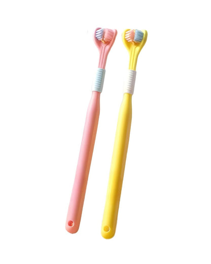 V-Shaped Three-Sided Toothbrush