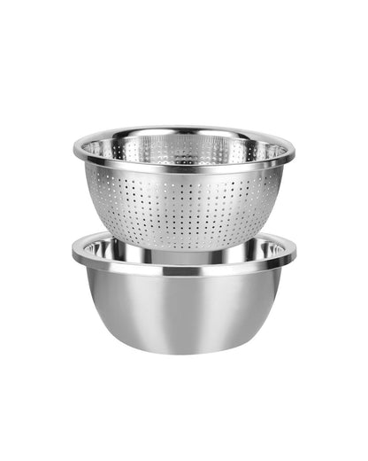 Multifunction Stainless Steel Basin with Strainer Set