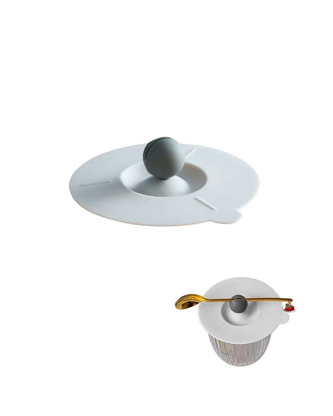 Silicone Cup Lid With Spoon Holder