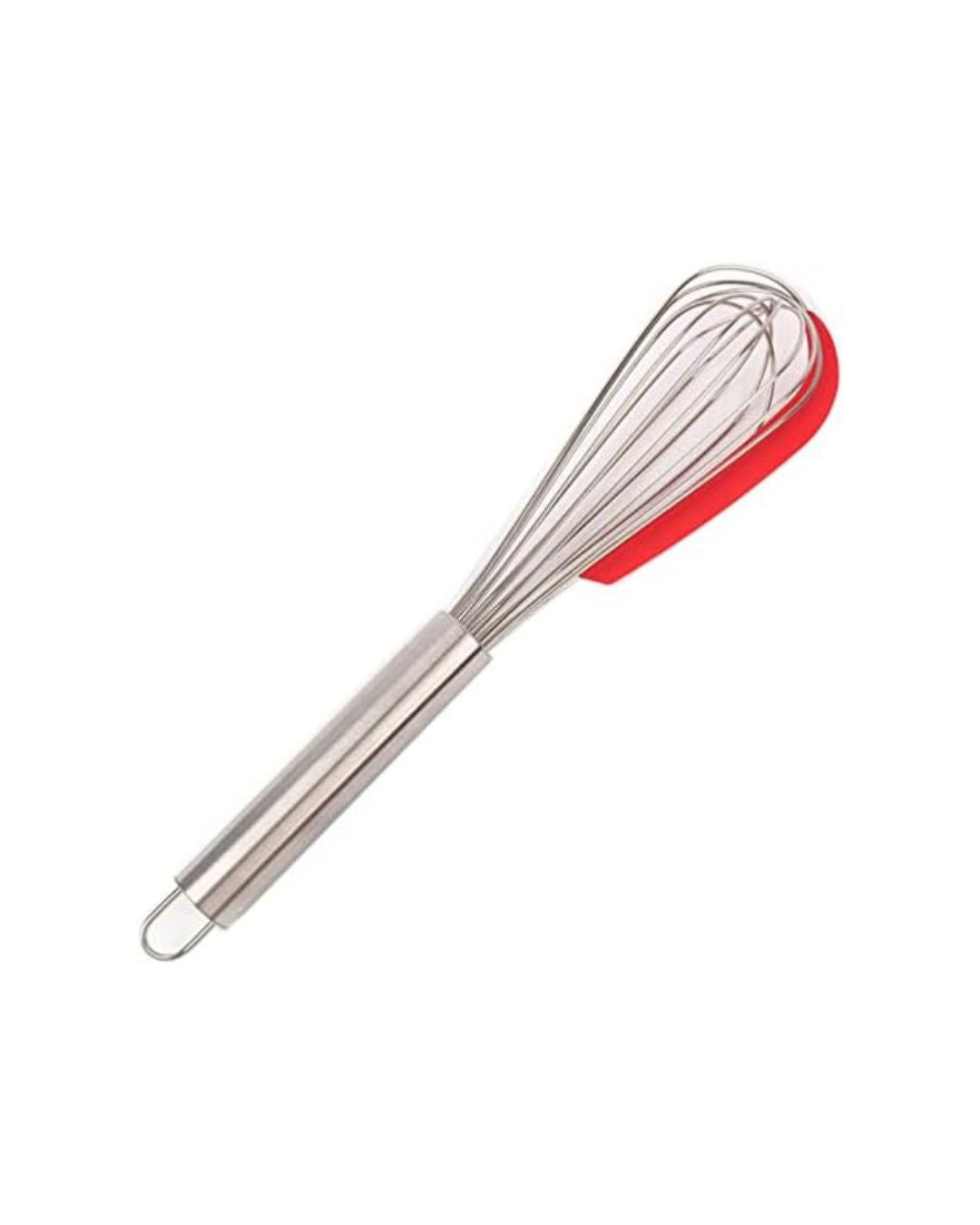 2-in-1 Stainless Steel Whisk with Integrated Bowl Scraper